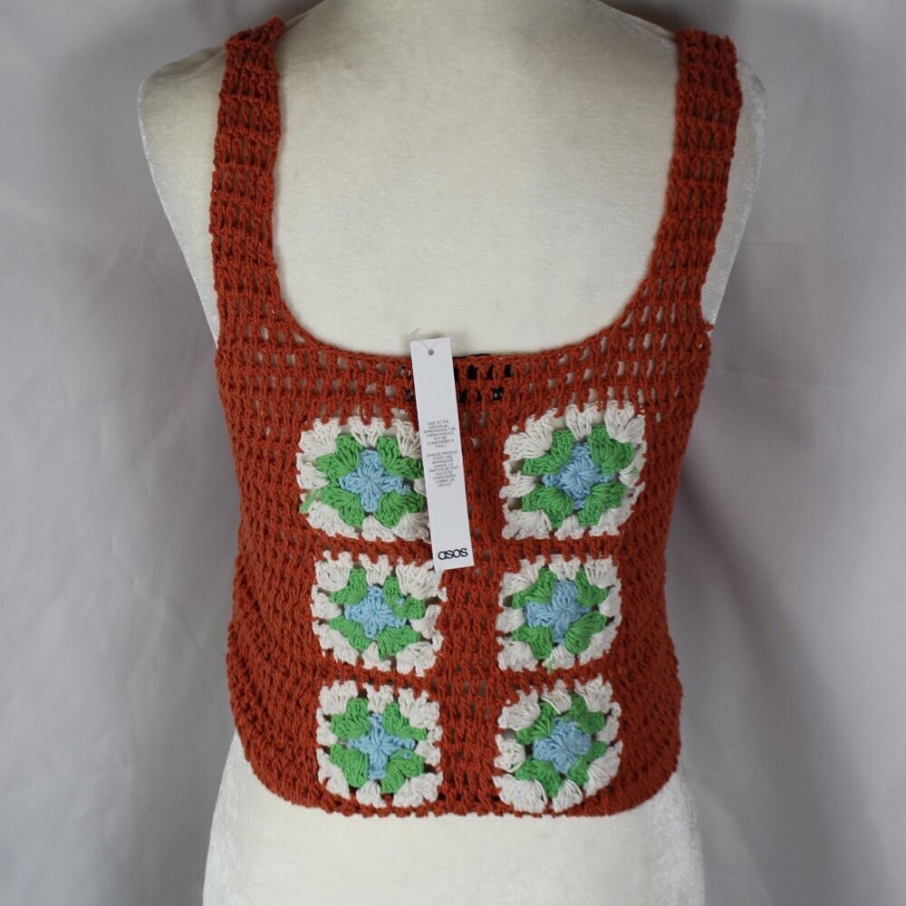 NWT ASOS Design Crochet lace up tank - Picture 8 of 11